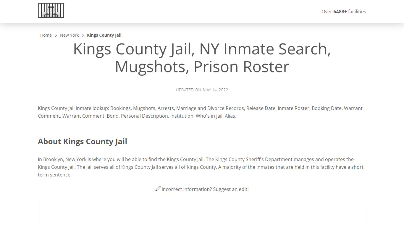 Kings County Jail, NY Inmate Search, Mugshots, Prison ...